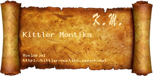 Kittler Montika névjegykártya